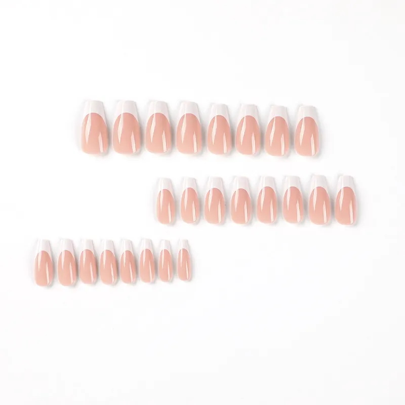 Churchf Simple White French Nail Wear Long Nail Nail