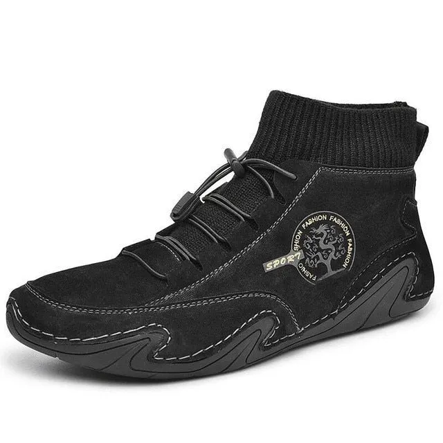 New 2020 Fashion Genuine Leather Men Boots Handmade Ankle Boots Outdoor Autumn Boots soft Comfortable Men Casual Leather Shoes