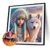 Peinture diamant drill rond enfant indien-40*40cm