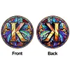 (Upgrade Size)DIY Double Sided Diamond Painting Alphabet Family Last Name Initial Sign Ornament with Chain Window Hanging Kit