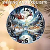 (US Local) DIY Xmas Diamond Painting Ornament with Clock Function Creative Craft