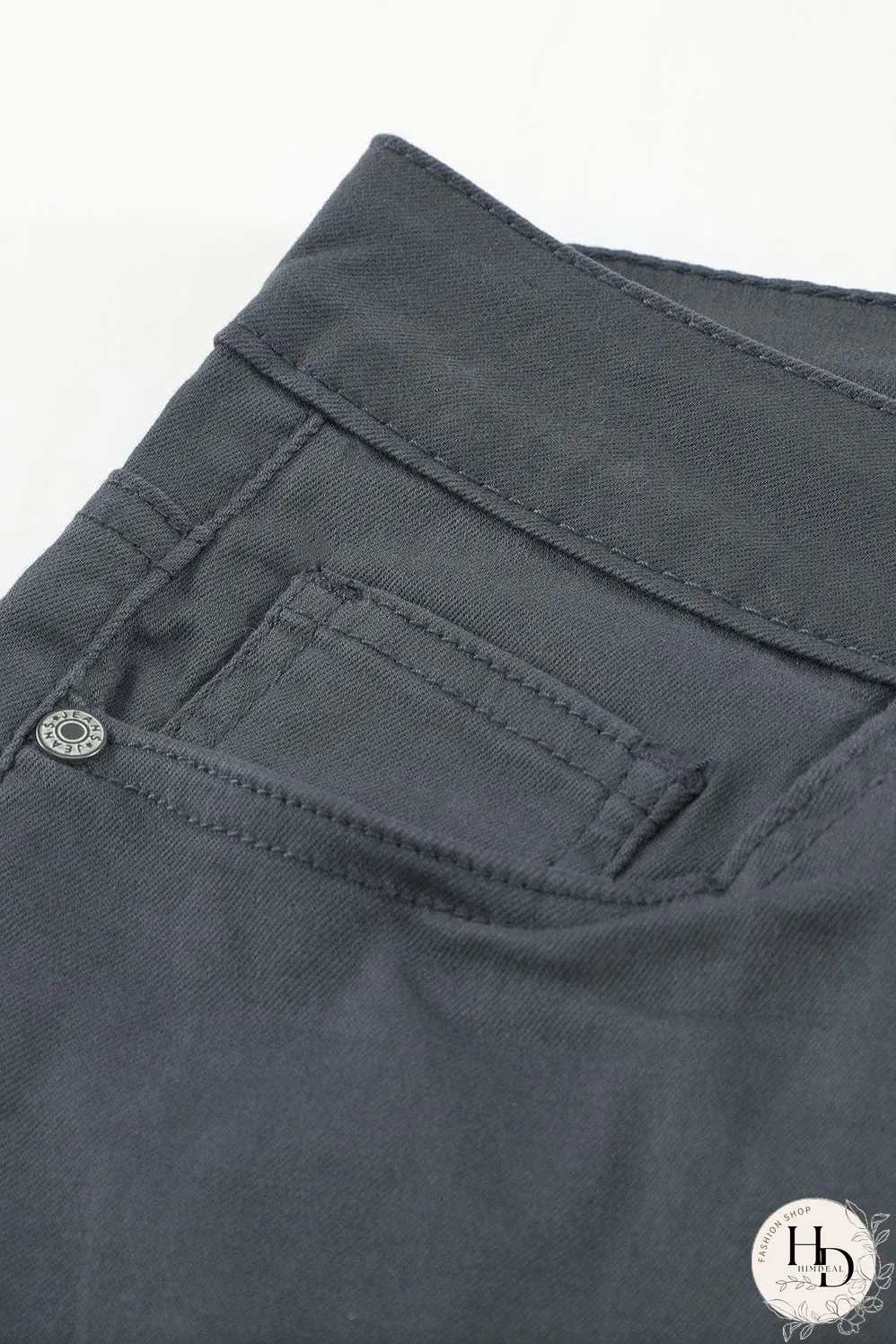 Elastic Loose Wide Leg Button Pants