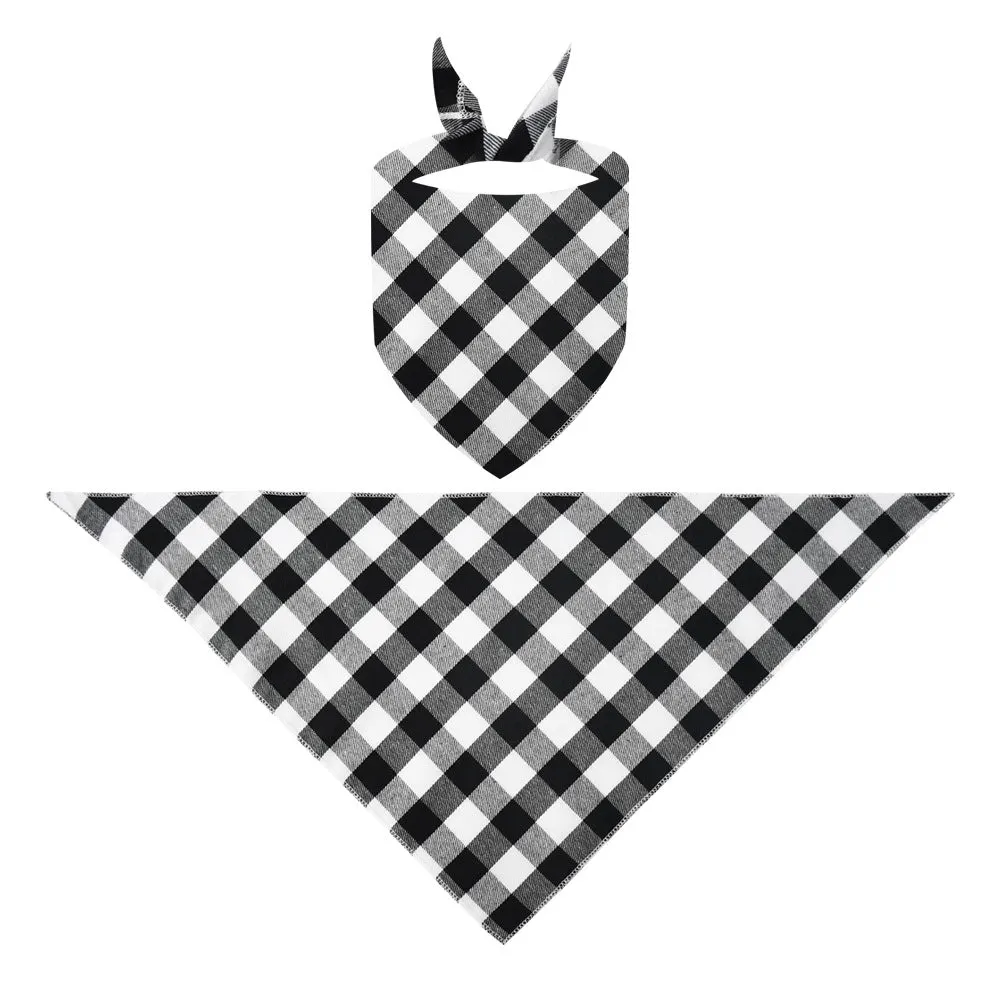 Cartoon Pattern and "Merry Whatever" Text Printed Black and White Plaid Family Matching Pajamas