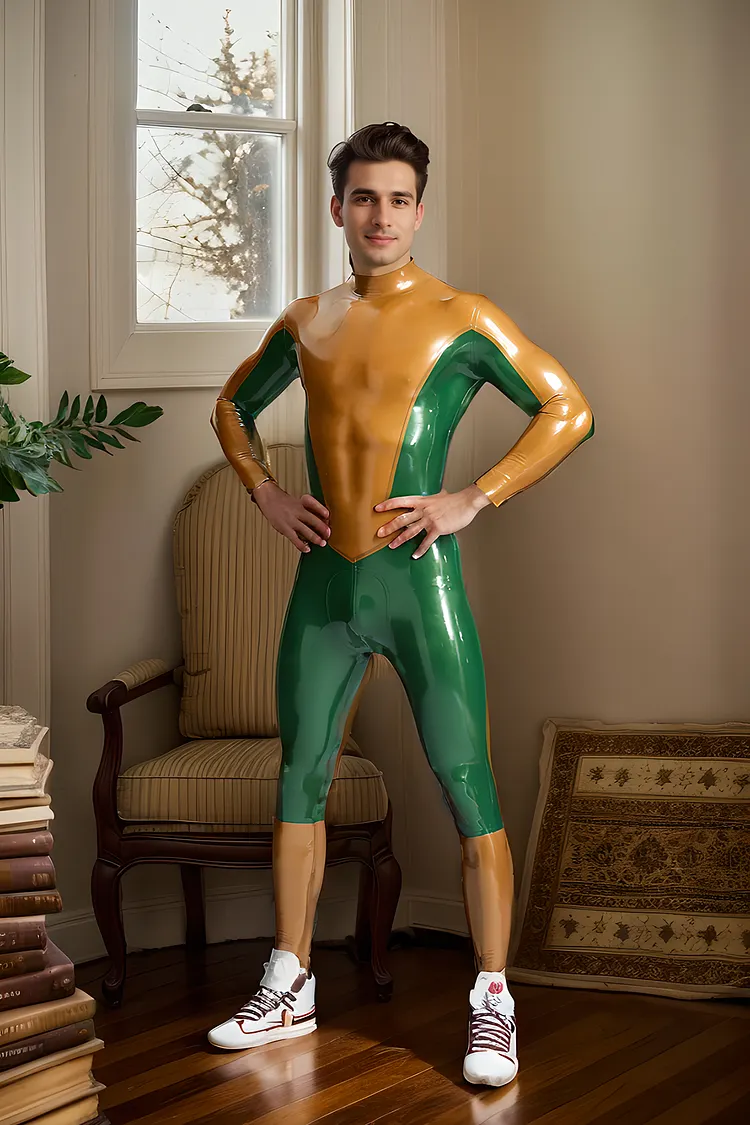 Men Latex Catsuits Galactica Back Zip