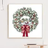 (Stamped/Counted) Christmas Wreath - 11CT/14CT Cross Stitch 40*40cm/15.75*15.75in