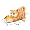 [US Local Warehouse] Cat Solar Garden Statue Solar Garden Statue Cat for Mom Grandma (Yellow)