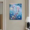 Two Jellyfish DIY Pearl Painting Kit with Frame 30x40cm Pearl Gem Paintings Picture Arts Craft for Adults Beginners Gift Home Wall Decor