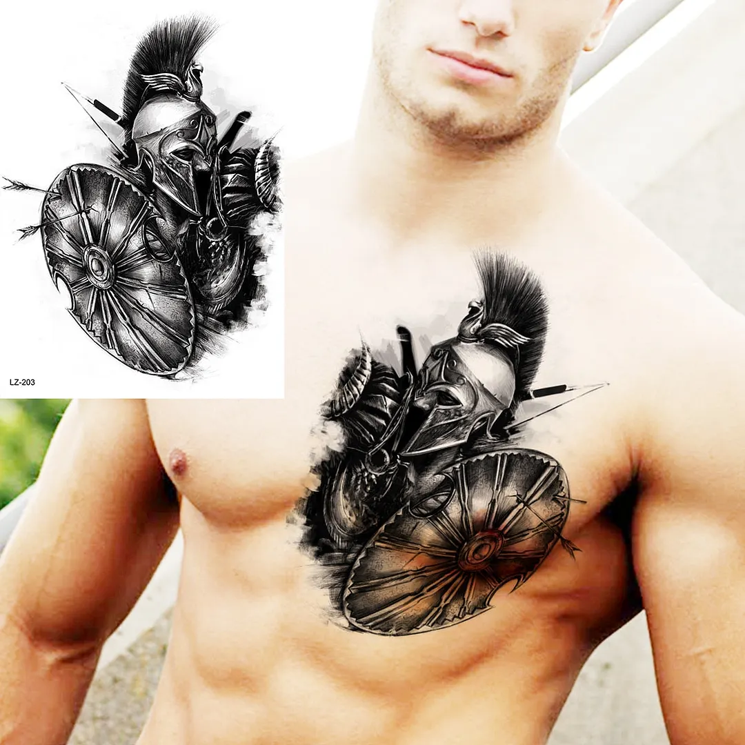Large Lion Temporary Tattoos For Men Adults Realistic Totem Watercolor Tiger Fake Tattoo Sticker Chest Body Tatoos Waterproof