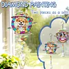 2pcs DIY Diamond Painting Dog Wind Chimes Crystal Window Suncatcher Craft Set Birthday Gifts Home Garden Decor