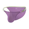 Sexy Hollow Bikini Briefs for Men Ice Silk Low Rise Bulge Pouch Underwear