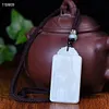 Natural 100% real white hetian jade grave Guan Yu Bless peace pendant jewellery Handle piece for men woman gifts good luck