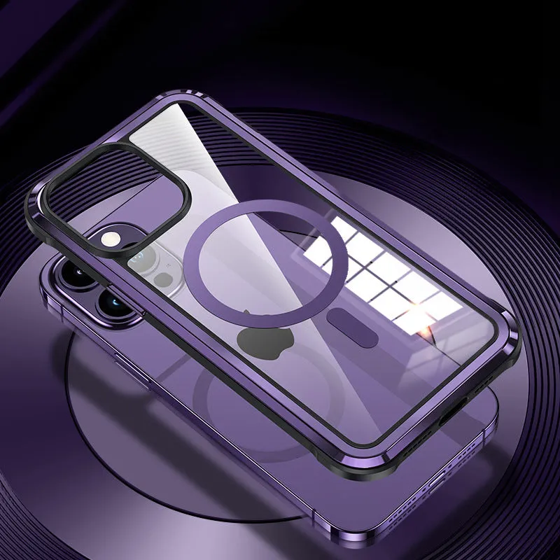 Suitable For iPhone 13/14 Series Stainless Steel Metal Frame Magnetic Phone Case