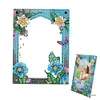 Floral Special Shape Diamond Painting Photo Frame Home Decor Gift (Flower Blue)
