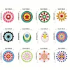 12 Pairs Double Sided Diamond Painting Earrings for Women Girls (Flower)