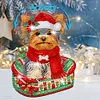 DIY Christmas Yorkshire Terrier Puppy-Acrylic Diamond Painting Ornaments With Shaking Head Function