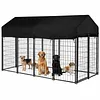 [US Local Warehouse] Outdoor Secure Wire Crate Kennel Anti-Rust Metal Dog Cage for Medium Small Dogs