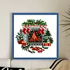 Christmas Fireplace-11CT Stamped Cross Stitch 20*20cm/7.87*7.87in