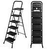 [US Local Warehouse] 5 Step Ladder w/ Wide Anti-Slip Pedal Support 330lbs Folding Step Stool for Home