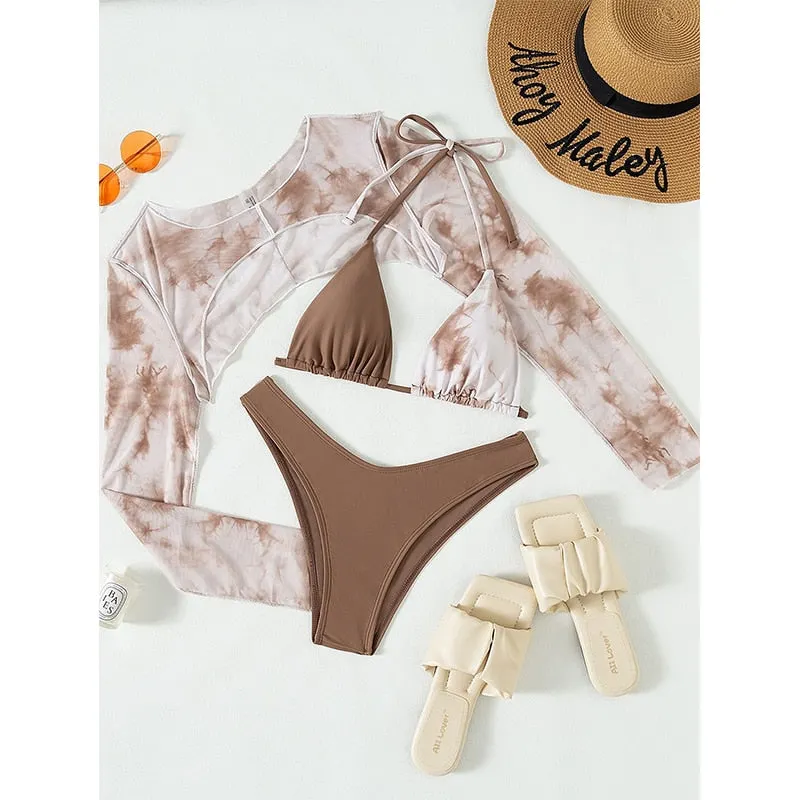 Peachtan Sexy micro bikini set High cut swimsuit women Long sleeve swimwear conjunto biquinis feminino trajes de ba&ntilde;o mujer 2022