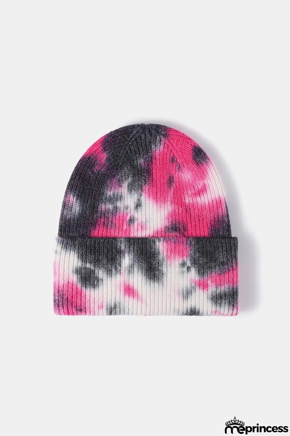 Tie-Dye Cuffed Rib-Knit Beanie Hat