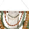 (Finished Product)Bohemian Handmade Leaf Wall Art No Drilling Handmade Craft Macrame Wall Decor Handmade Woven Leaf Tapestry for Apartment Living Room Bedroom Nursery Backdrop
