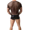 Men's Leather Underwear Lingerie Boxer Shorts Underwear with Bulge Pouch Briefs Shorts Low Rise Trunks
