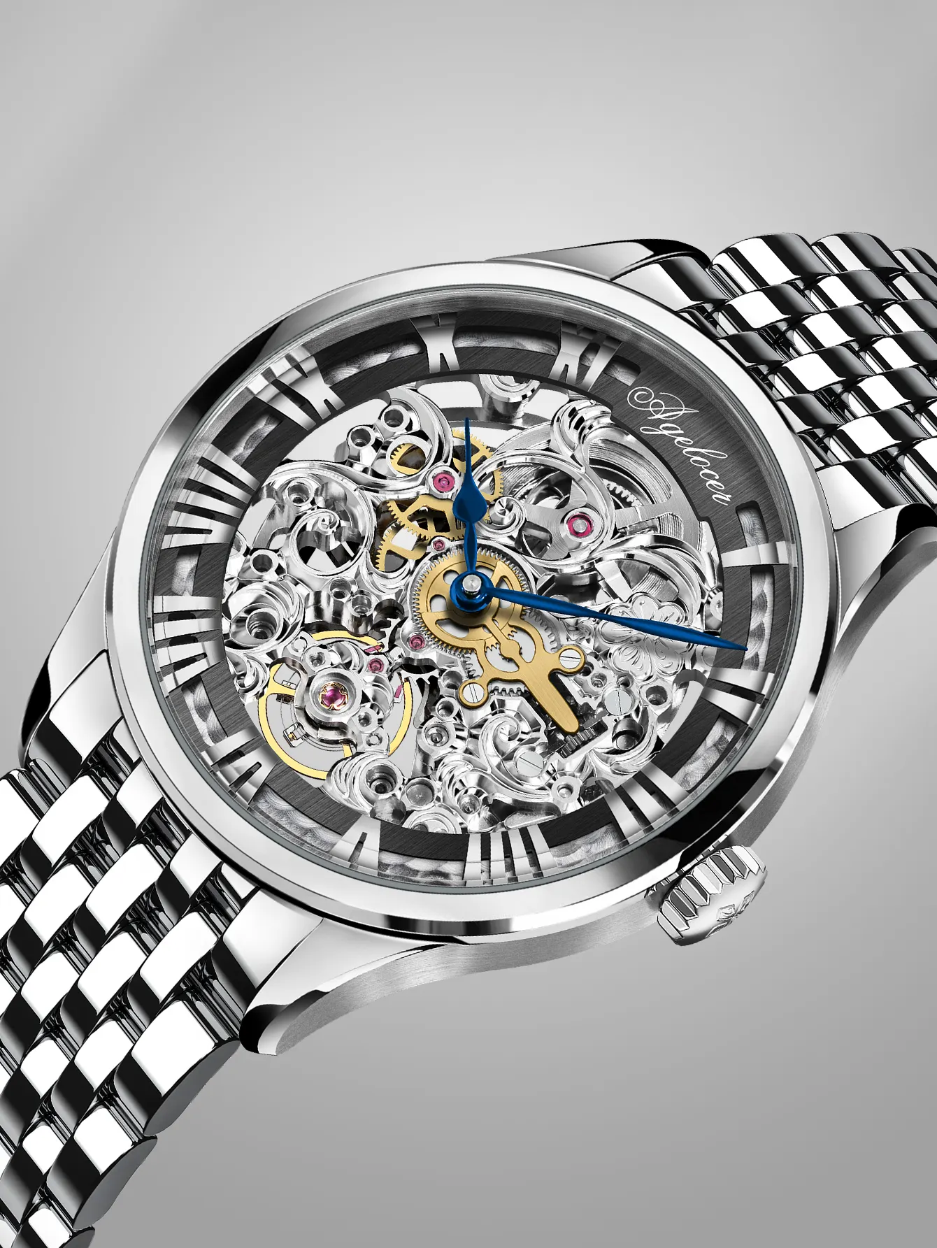 Schwarzwald Engraved Double Sided Skeleton Mechanical Watch