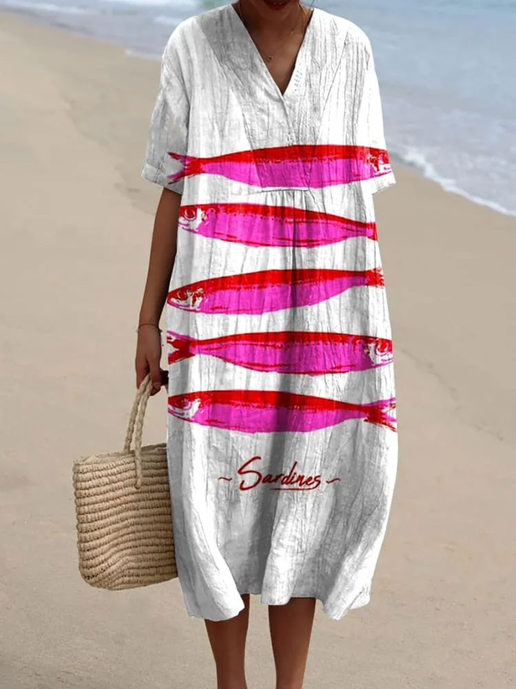 Women's  Fish  Art Print  Casual Dress