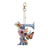 DIY Diamond Painting Butterfly Flower Lettter Keychain Kit