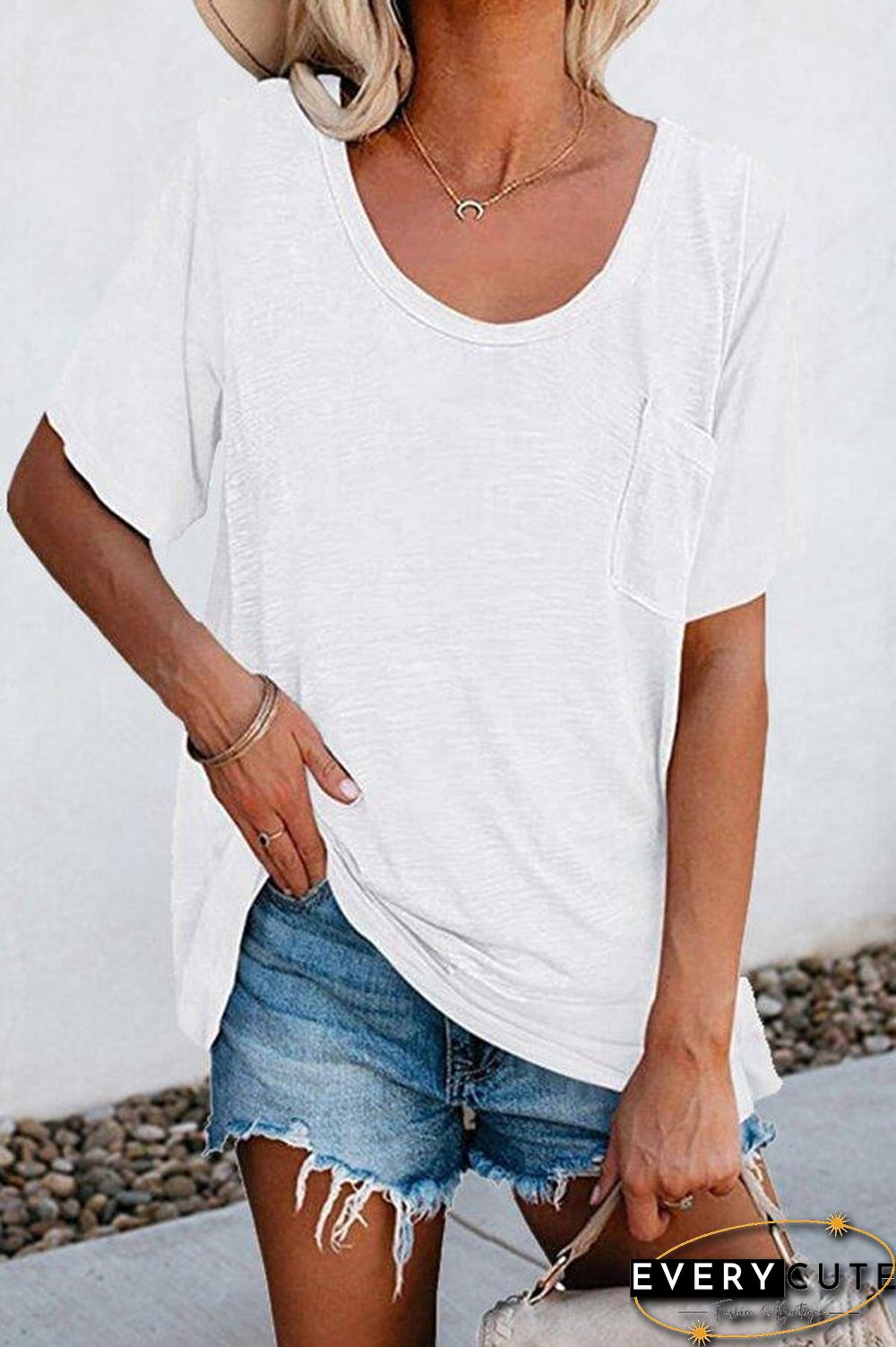 Solid Color Casual Short Sleeve T-Shirt