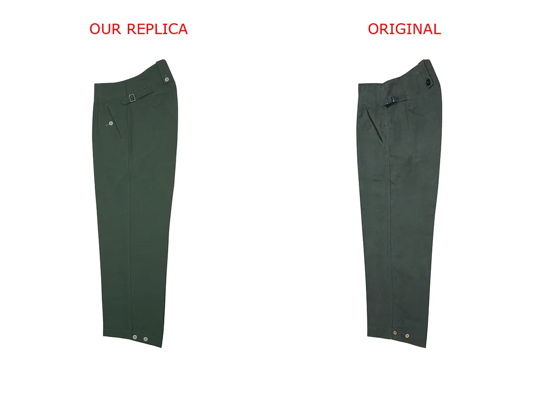   Wehrmacht/Elite M1943 Summer HBT Reed Green Field Trousers German-Uniform