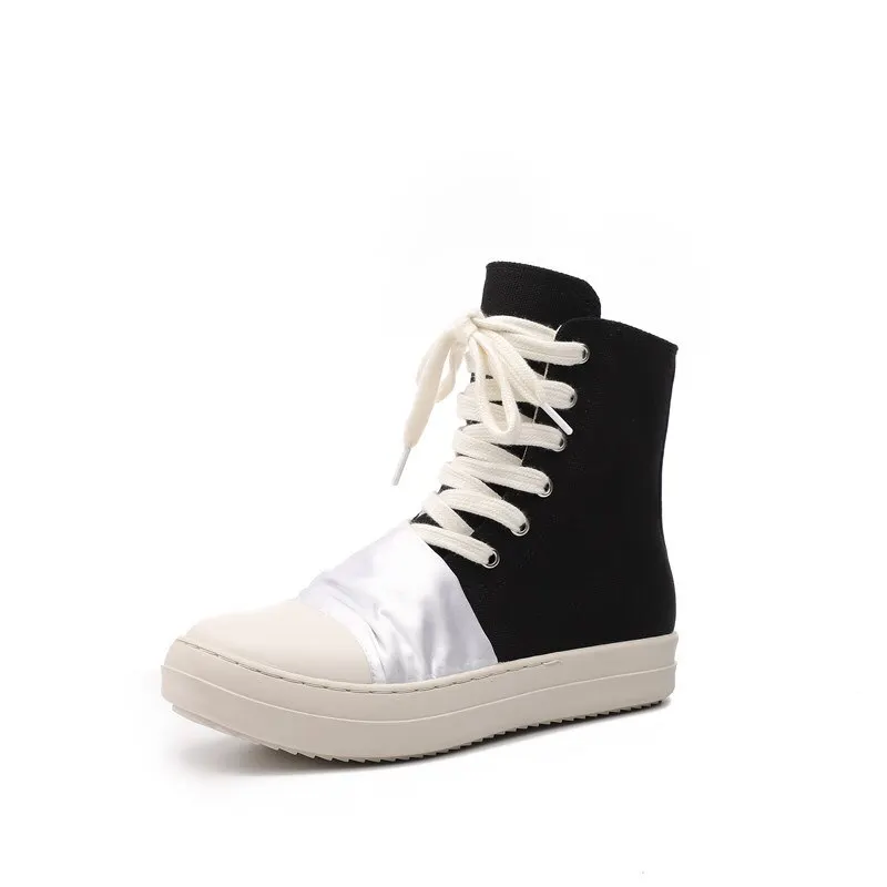 Yyvonne 2022 Chunky Sneakers Women Round Toe Leisure Outwear Black Casual Shoes Platform Lace-Up Trainers Handmade Sapatos Feminina