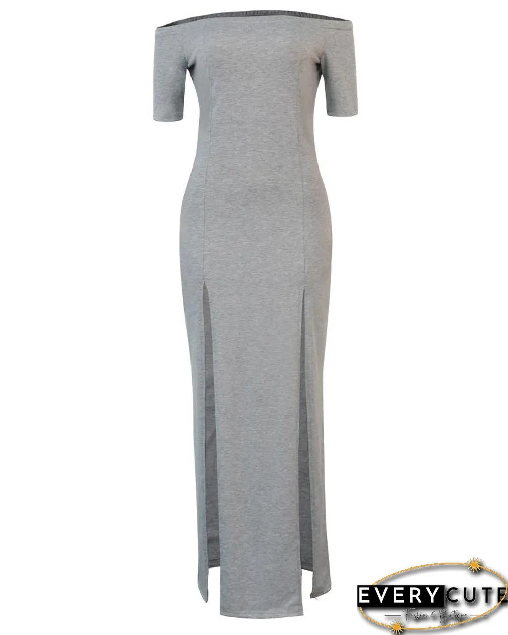 Off Shoulder High Slit Maxi Dress P13610