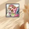 Diamond Painting-DIY Full Round Drill Girl and Puppy