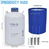[US Local Warehouse] 20L Liquid Nitrogen Tank Cryogenic Container with 3 Canisters & Carry Bag Liquid Nitrogen (LN2) Dewar for Beauty Industry Semen Preservation
