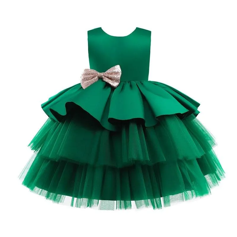 Toddler Girls Tulle Princess Dress 1-5 Year Kids Baby Elegant Wedding Tutu Prom Children Communion Formal Evening Party Clothes