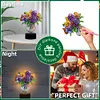(US Local)Acrylic Double Sided Butterfly Vase Diamond Painting LED Night Light for Desktop