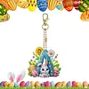 (US Local)PET Double Sided Special Shaped Easter Alphabet DIY Diamond Painting Keychain