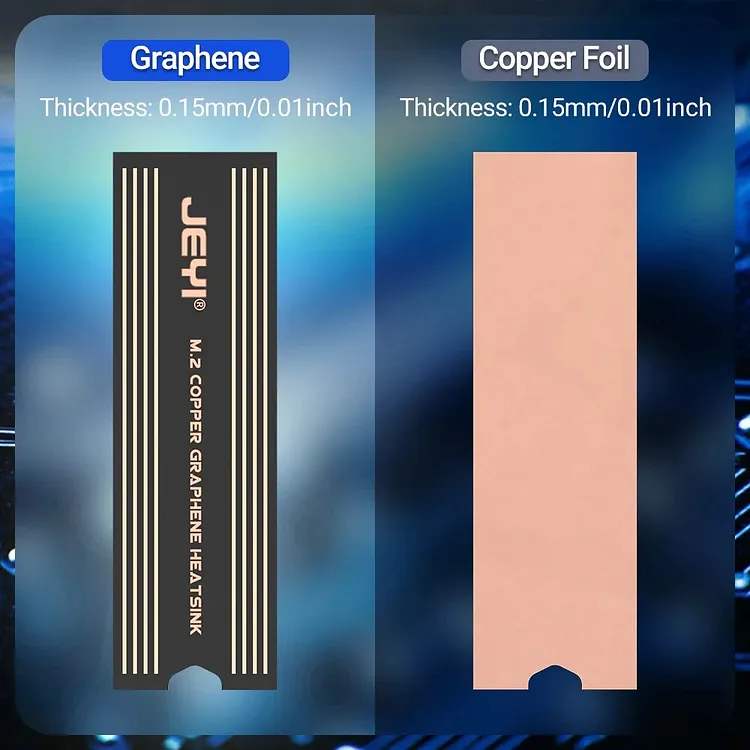 JEYI Graphene M.2 SSD Heat Sink, Dual-Layer Graphene and Copper