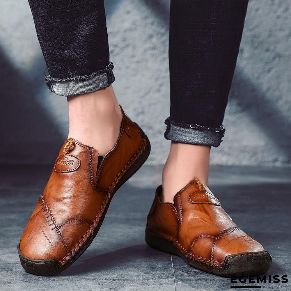 Genuine Leather Men's shoes Moccasins Loafers Shoes Waterproof Soft Breathable Flats | EGEMISS