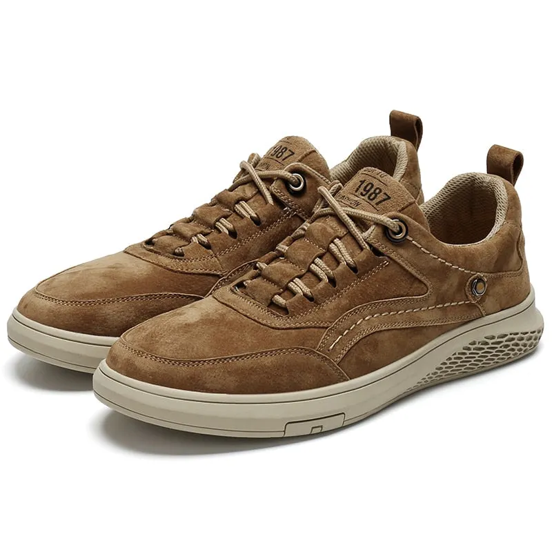 Men Shoes Fashion Genuine Leather Loafers Breathable Autumn Lace Up Comfortable Casual Shoes Outdoor Men Sneakers Shoes 44