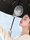 Umbrella Clip Fan Rechargeable Portable Handheld Fan for Home Office (Black)