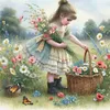 Cute Girl-11CT Stamped Cross Stitch 40*40cm/15.75*15.75in