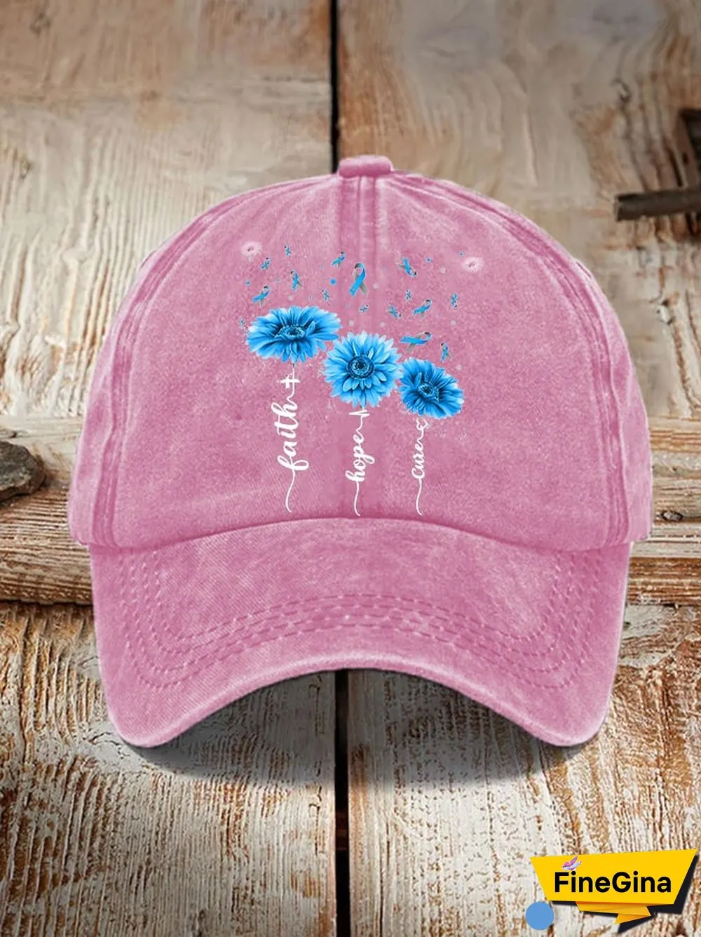 Faith Hope Cure Diabetes Awareness Print Hat