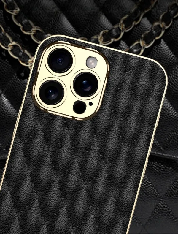 Apple Xiaoxiangfeng Mobile Phone Case Rhombus Leather Case