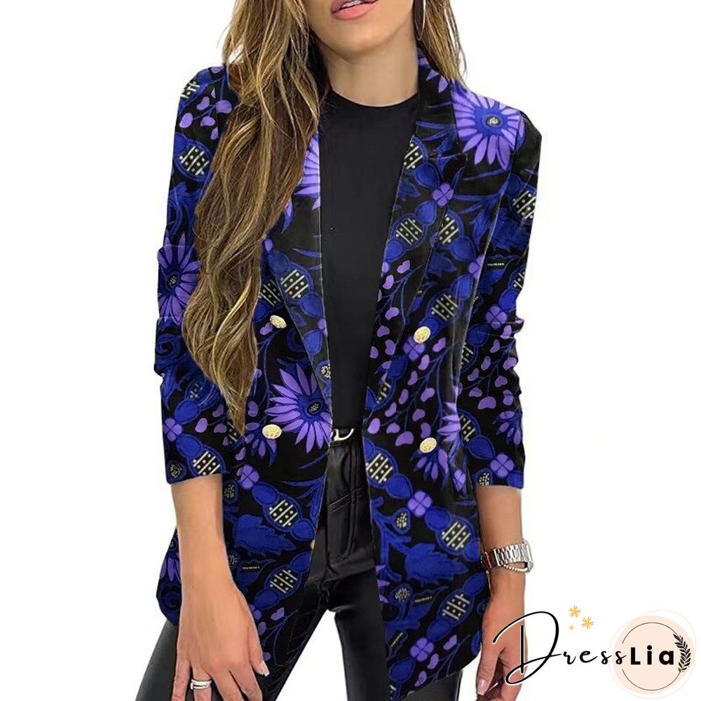 Fashion Autumn And Winter New Printed Women Blazers Women Long-sleeved Autumn And Winter Jacket Coats Blazer Feminino