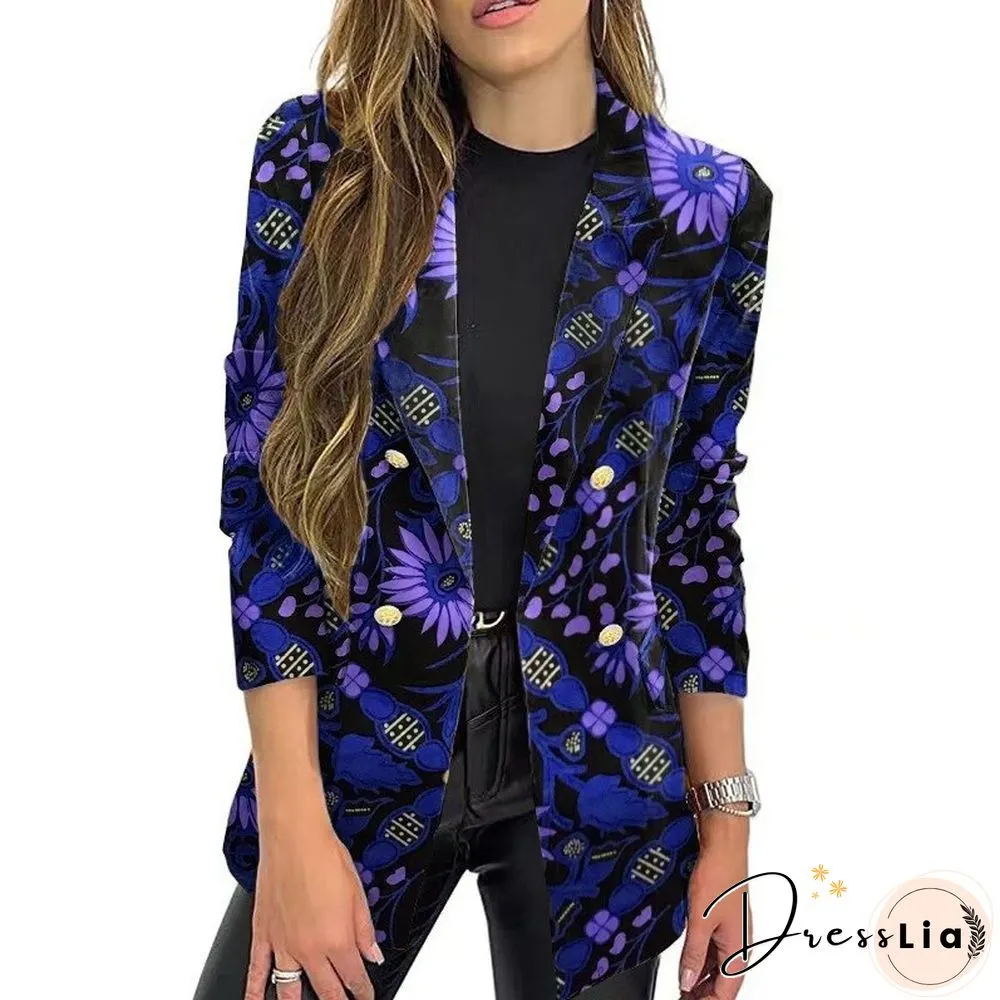 Fashion Autumn And Winter New Printed Women Blazers Women Long-sleeved Autumn And Winter Jacket Coats Blazer Feminino