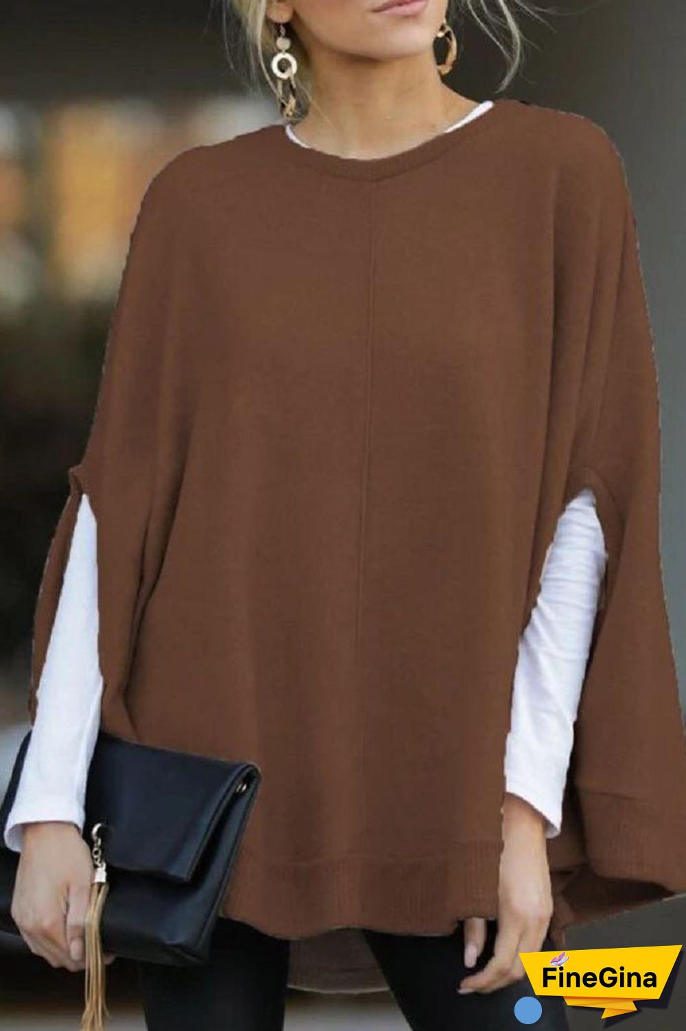 Casual Solid Pullovers O Neck Sweaters(5 Colors)