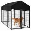 [US Local Warehouse] Outdoor Secure Wire Crate Kennel Anti-Rust Metal Dog Cage for Medium Small Dogs