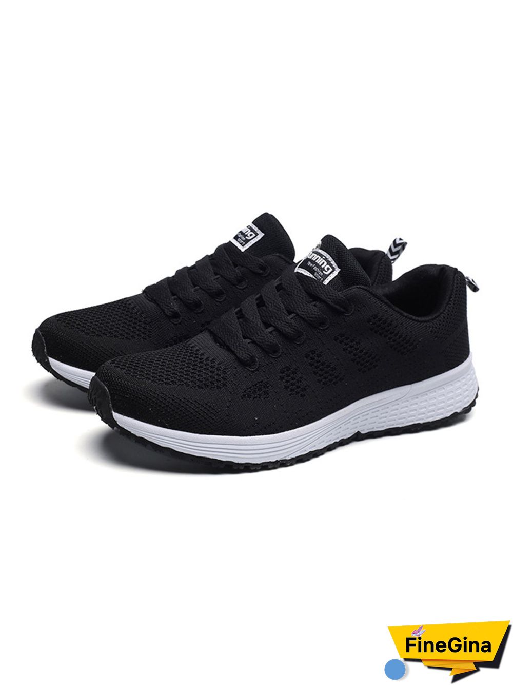 Contrasting Solid Color Breathable Mesh Casual Sneakers